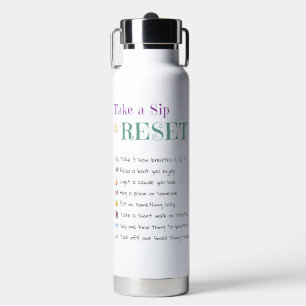 Tasse "Sip & Reset" - Motivierend Karo Trinkflasche