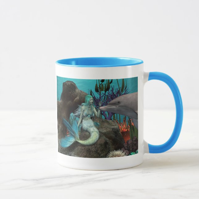 Tasse Sirène et dauphin sous la mer (Droite)