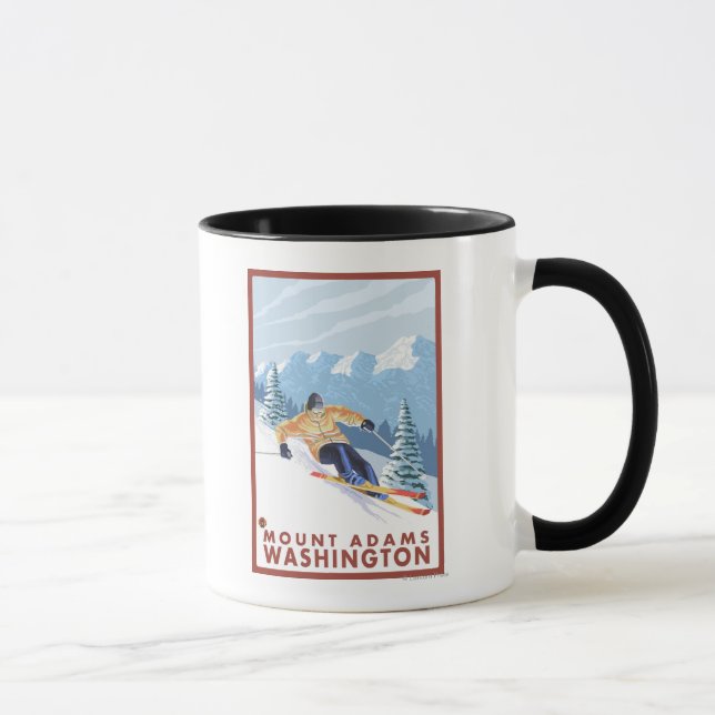 Tasse Ski de neige - Mount Adams, Washington (Droite)