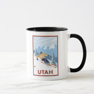 Tasse Skier de neige en descente Utah