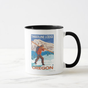 Tasse Skier transportant ski de neige - Timberline Lodge