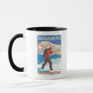 Tasse Skis de transport de neige de skieur - passage de
