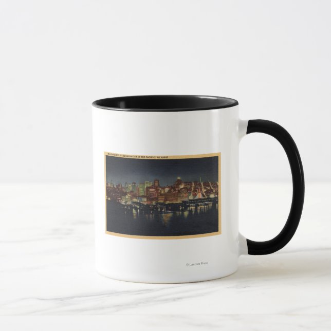 Tasse Skyline de nuit de "La ville reine de (Droite)