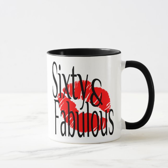 Tasse Soixante et fabuleux avec Hot Red Lips (Droite)