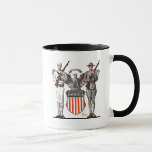 Tasse Soldat, marin et bouclier des États-Unis
