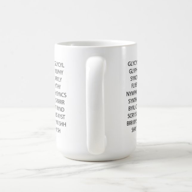 Tasse "sorts de jeu de mots de consonnes " (Poignée)