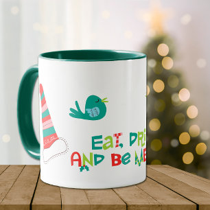 Tasse Soyez joyeux Rétro Images de Noël