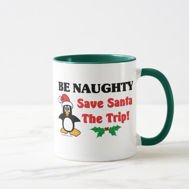 Tasse Soyez vilain ! Sauvez Père Noël le voyage ! (Droite)