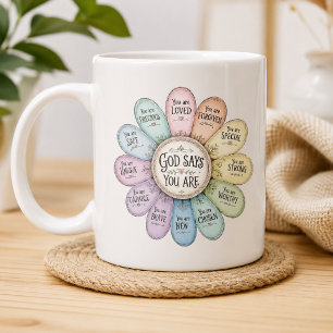 Tasse Spéciale Affirmation Florale Dieu Dit Que Vo