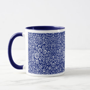 Tasse Spirales - Bleu de marine sur blanc