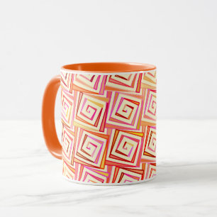 Tasse spirales carrés modernes du milieu du siècle - crè