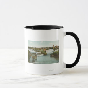 Tasse Spokane, WA - Vue de Middle Falls & River