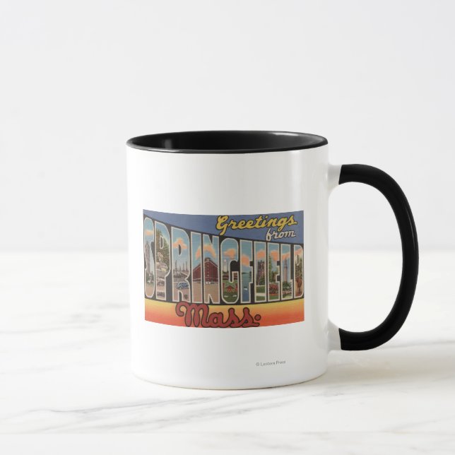 Tasse Springfield, Massachusetts - Grande Lettre (Droite)