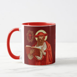 Tasse St. Jérôme en cardinal avec livre (P 004)