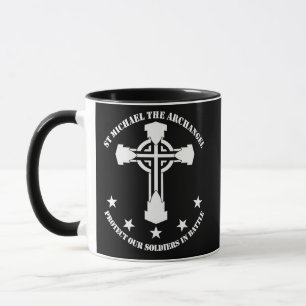 Tasse St Michael Arkhangel - pochoir blanc