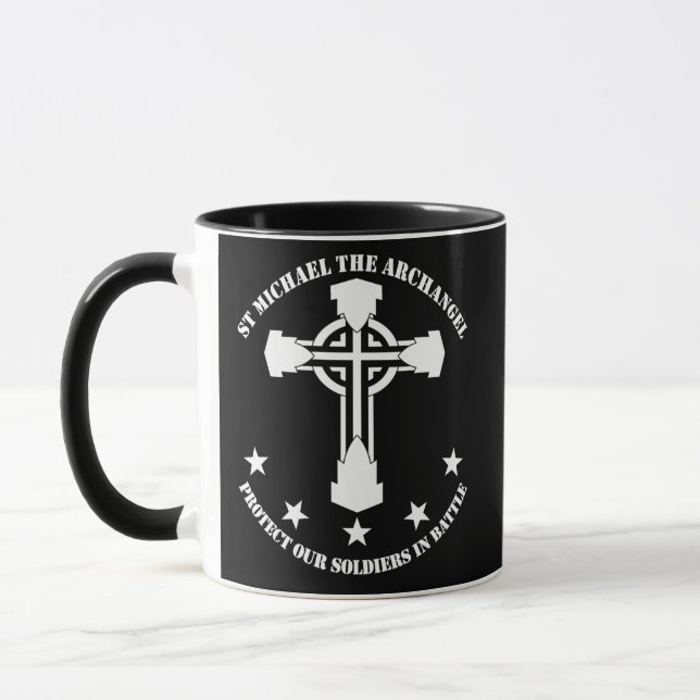 Tasse St Michael Arkhangel - pochoir blanc (Gauche)