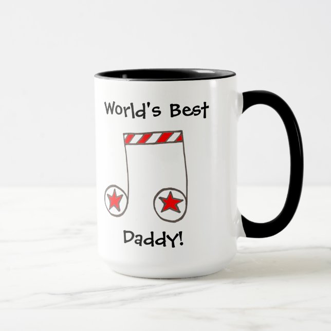 Tasse Star Musical Note Meilleur cadeau de papa au monde (Droite)