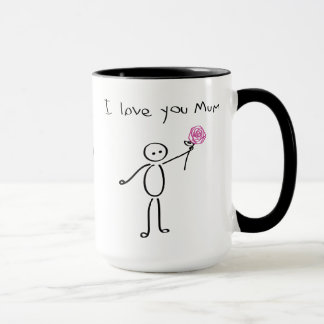 Tasse Stickman - je t'aime maman - maman impressionnante