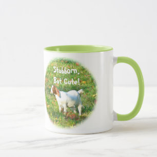 Tasse "Stubborn but Niedlich" (Foto von Ziegen)