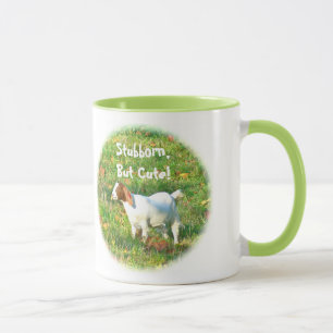 Tasse "Stubborn but Niedlich" (Foto von Ziegen)