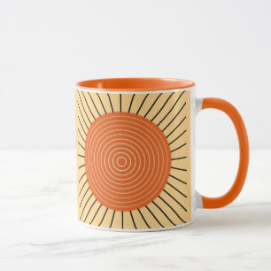 Tasse Sunburst géométrique moderne - Mandarin Orange
