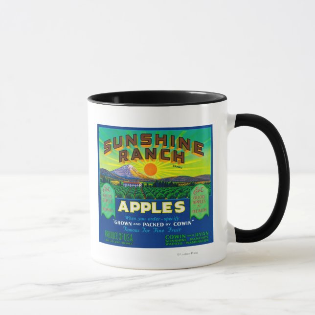 Tasse Sunshine Ranch Apple Étiquette - Wapato, WA (Droite)