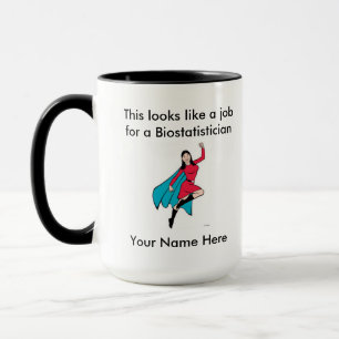 Tasse Super héros de femelle de Biostatistician