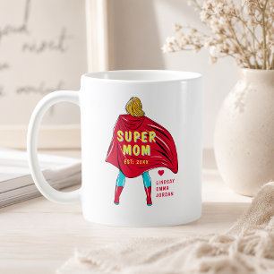 Tasse Super Maman Personnalisée Noms d'Enfants P