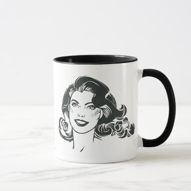 Tasse Supergirl noir et blanc dessin 2 (Droite)