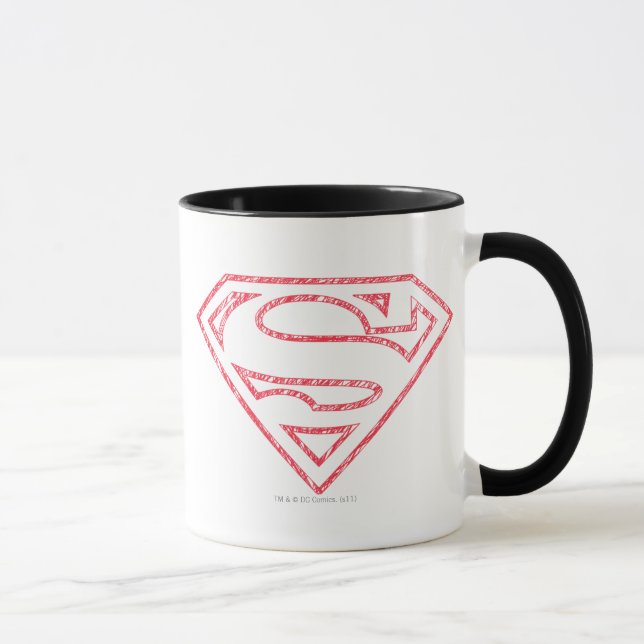 Tasse Superman S-Shield | Logo en ligne rouge (Droite)