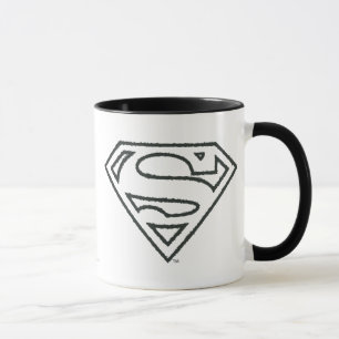 Tasse Superman S-Shield   Logo Grunge Black Outline