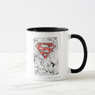 Tasse Superman Stylisé  Logo comique endommagé