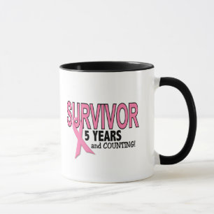 Tasse SURVIVANT de CANCER DU SEIN 5 ans et comptes