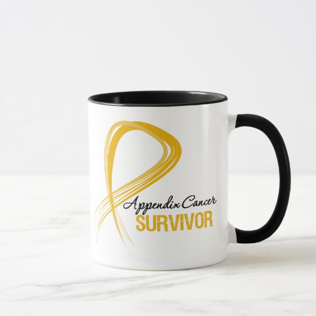 Tasse Survivant grunge de Cancer d'annexe de ruban (Droite)