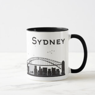 Tasse Sydney, Australie horizon noir et blanc de de