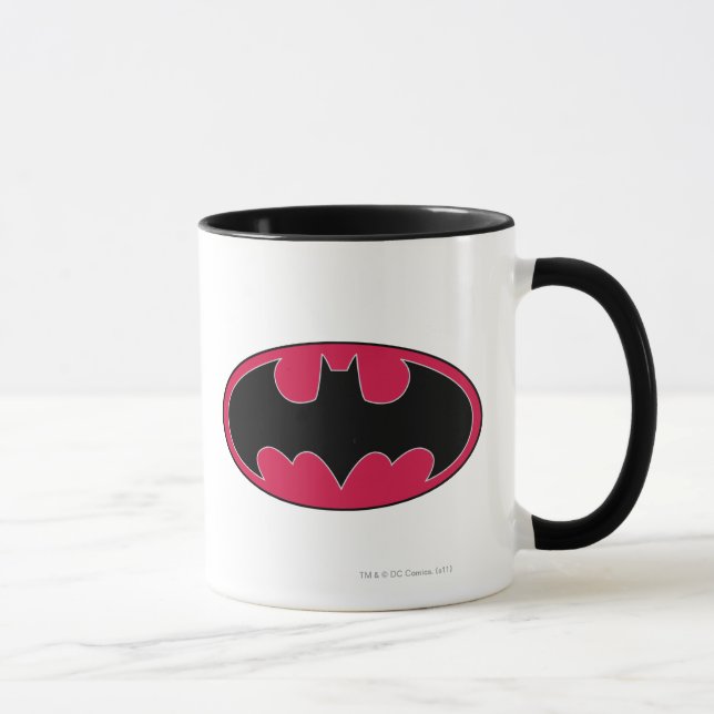 Tasse Symbole Batman | Logo noir rouge (Droite)