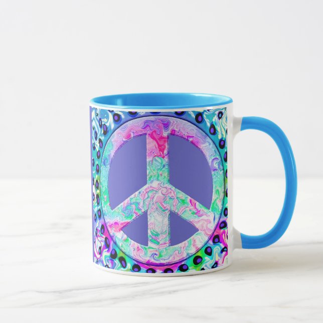 Tasse SYMBOLE DE LA PAIX PsychÉLIQUE Abstrait (Droite)