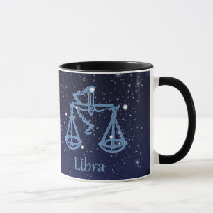 Tasse Symbole Libra Constellation et Zodiac avec étoiles