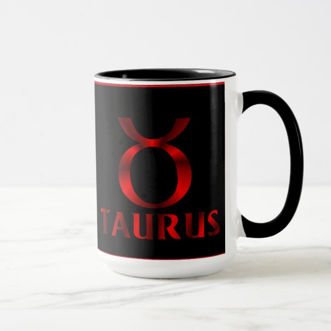Tasse Symbole rouge d'horoscope de Taureau (Droite)