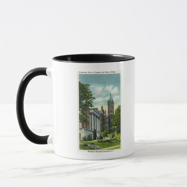 Tasse Syracuse U Campus Vue montrant Crouse College (Gauche)