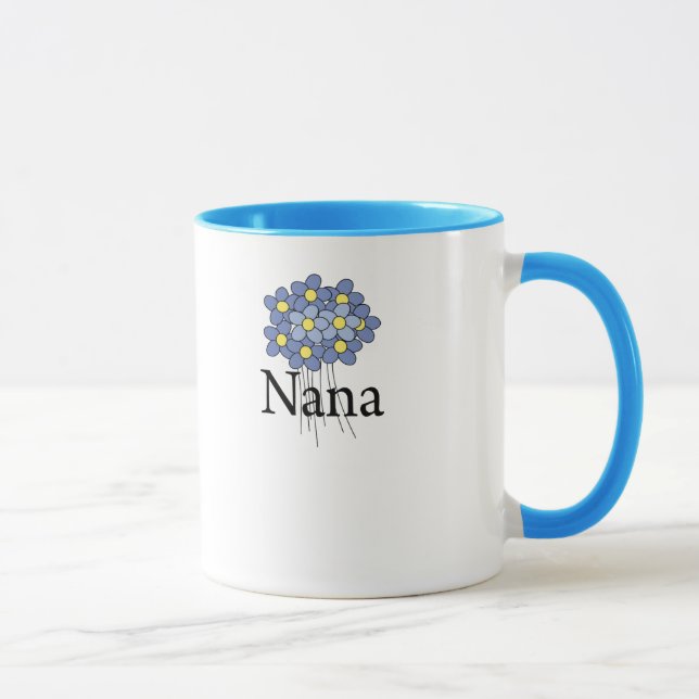 Tasse T-shirt assez bleu de Nana de fleur (Droite)