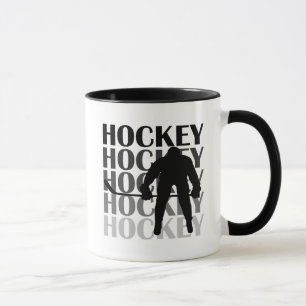 Tasse T-shirts et cadeaux de silhouette d'hockey