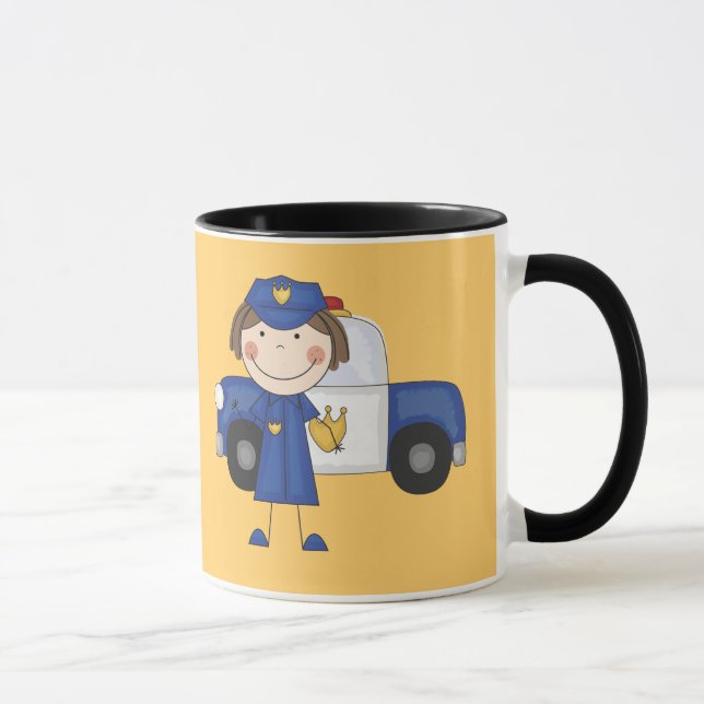 Tasse T-shirts et cadeaux femelles de policier (Droite)