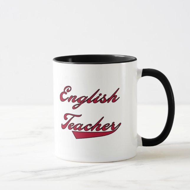 Tasse T-shirts et cadeaux rouges de professeur d'Anglais (Droite)