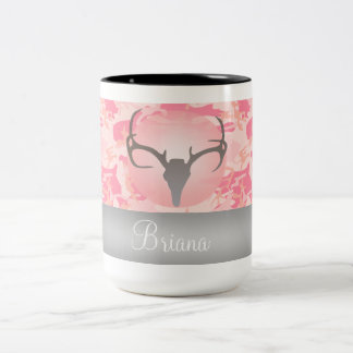 Tasse tachetée de Camo de rose d'andouillers de