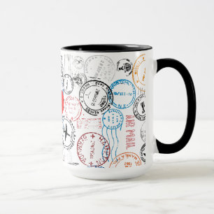 Tasse Tampons de passeport Conception de voyage Musique