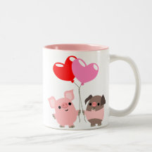Tasse "Tangled Hearts" (Cartoon Schweine)