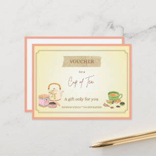 'Tasse Tee' Lustiger Geschenkgutschein Postkarte