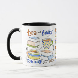 Tasse Tee und Bücher