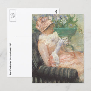 Tasse Tee von Mary Cassatt, Vintage Impressionismu Postkarte